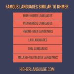 Languages Similar To Khmer - 8 Categories!