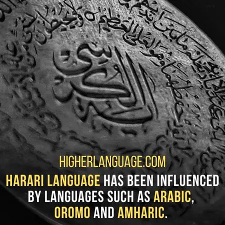 Harari language has been influenced by languages such as Arabic,  Oromo and Amharic. - Languages Similar To Amharic