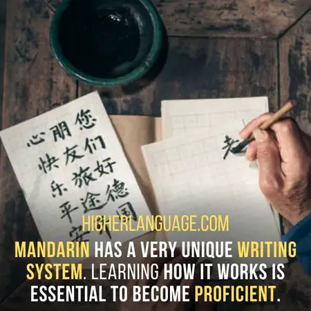 Mandarin has a very unique writing system. Learning how it works is essential to become proficient. - How Long Does It Take To Learn Mandarin?