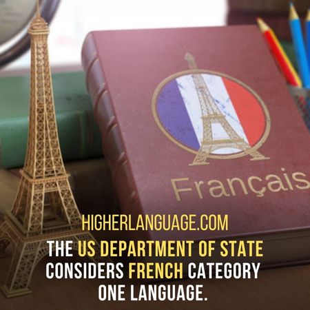 The US Department of State considers French category one language. - How Long Does It Take To Learn French?