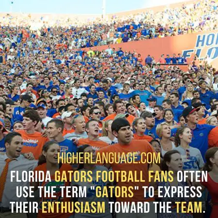 Florida Gators football fans often use the term "gators" to express their enthusiasm toward the team. - Florida Slang Words And Phrases.