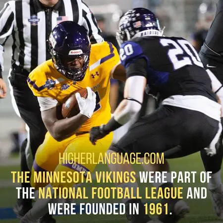 The Minnesota Vikings were part of the National Football League and were founded in 1961. - Minnesota Slang Words And Phrases.