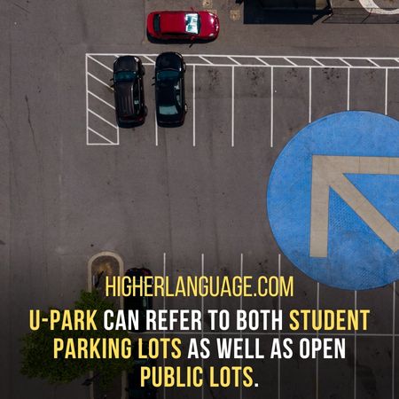 U-park can refer to both student parking lots as well as open  public lots. - Alaska Slang Words And Phrases.