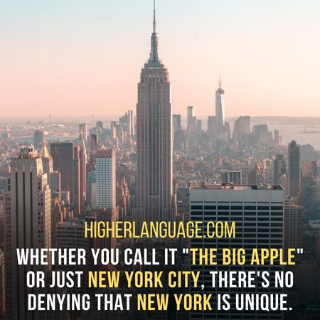 Whether you call it "The Big Apple" or just New York City, there's no denying that New York is unique. - New York City Nicknames.