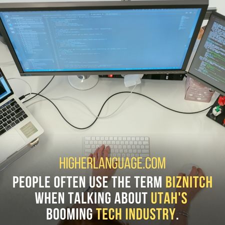 People often use the term biznitch when talking about Utah's booming tech industry. - Utah Slang Words And Phrases.